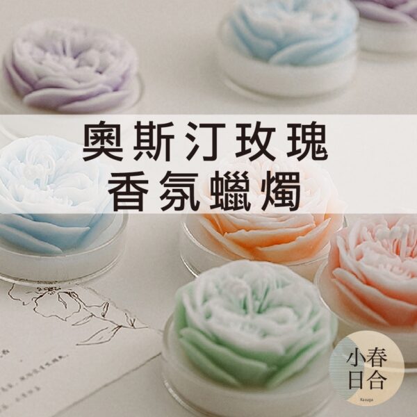 奧斯汀玫瑰香氛蠟燭。單個入。香氛。天然大豆蠟。MIT。80克。女生禮物。【小春日合x材料坊】